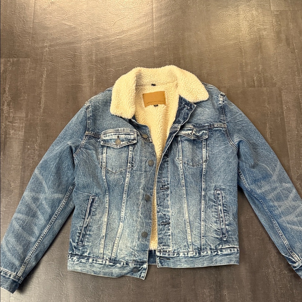 Blue Denim Jacket with Sherpa Lining